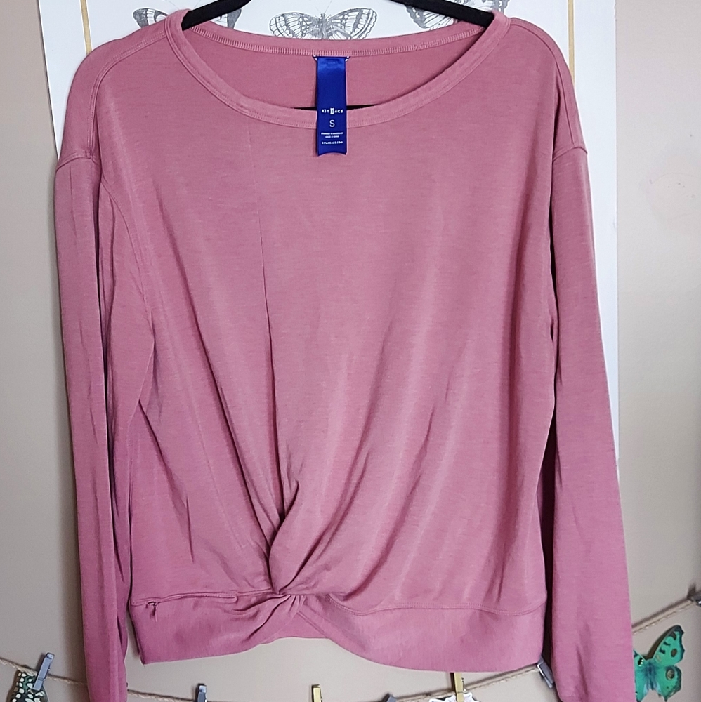 Kit & Ace Brushing up pullover sweater knot pink